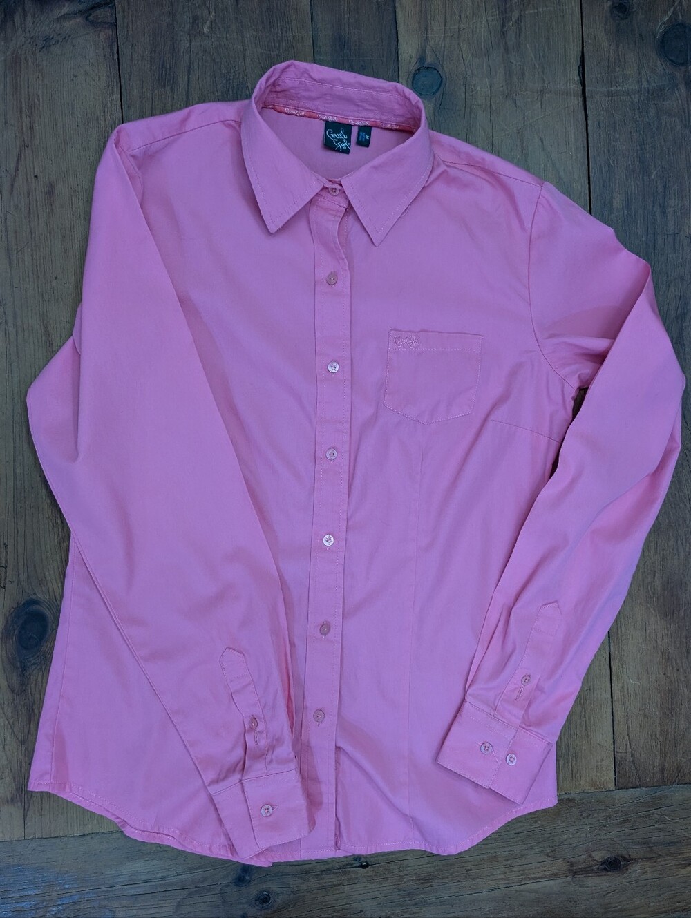 Cruel Girl Pink Button Down Western Performance Blouse